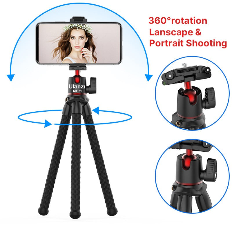 Ulanzi MT-11 polvo flexível mini tripé para gopro iphone smartphone dslr câme