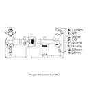 Torneira Tanque/Máquina Ándria Com Bitola 1/2&quot; - 3/4&quot; Preto/Cromado
