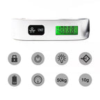 Balança portátil display digital lcd 110lb/50kg bagagem eletrônica suspensa m
