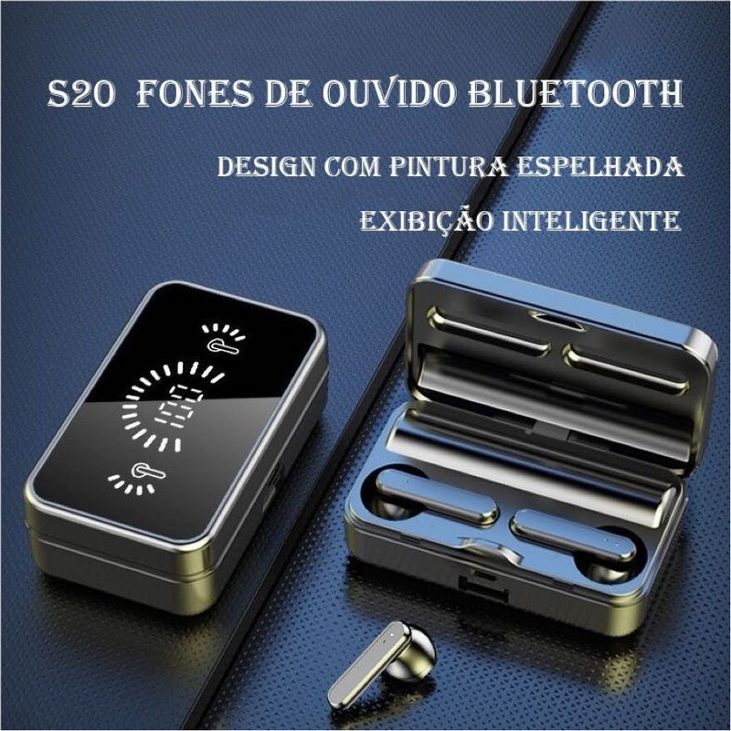 S20 TWS Sem Fio Bluetooth Headset Com Caixa De Carga, Cancelamento De Ruído, Fo