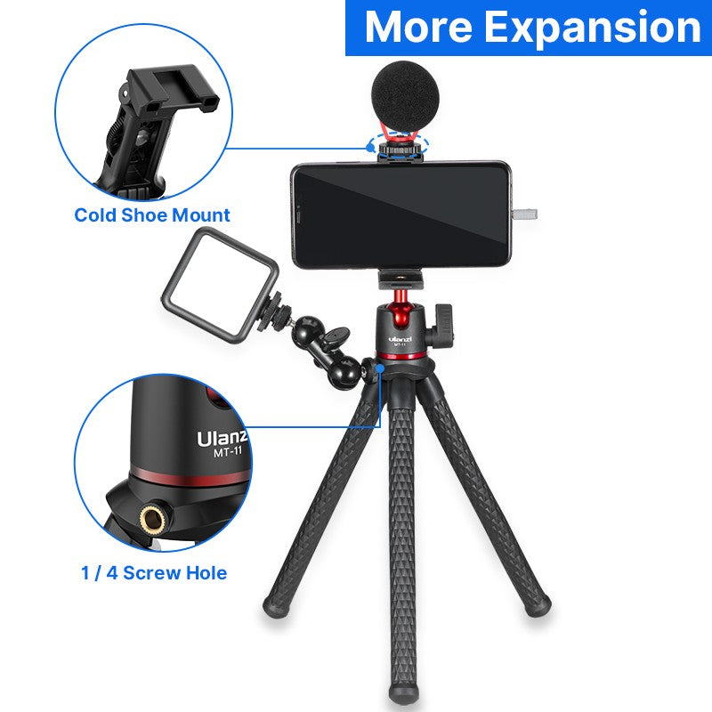 Ulanzi MT-11 polvo flexível mini tripé para gopro iphone smartphone dslr câme