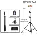 200CM Mobile Phone Live Suporte Foto Tripé Multi-Funcional Gravação de Vídeo