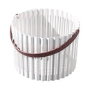 Cesto Organizador com Alça de Couro Fruteira ou Roupas