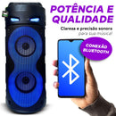 Caixa de Som Amplificada Bluetooth Portátil e Microfone Karaokê
