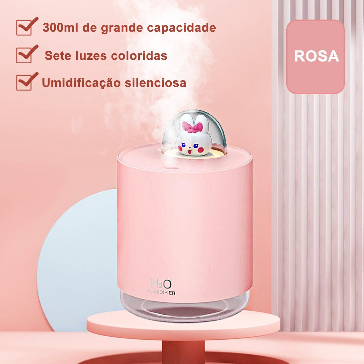Mini Umidificador De Ar Ultrassônico Difusor Escrito?rio ?Aromatizador Usb Coel