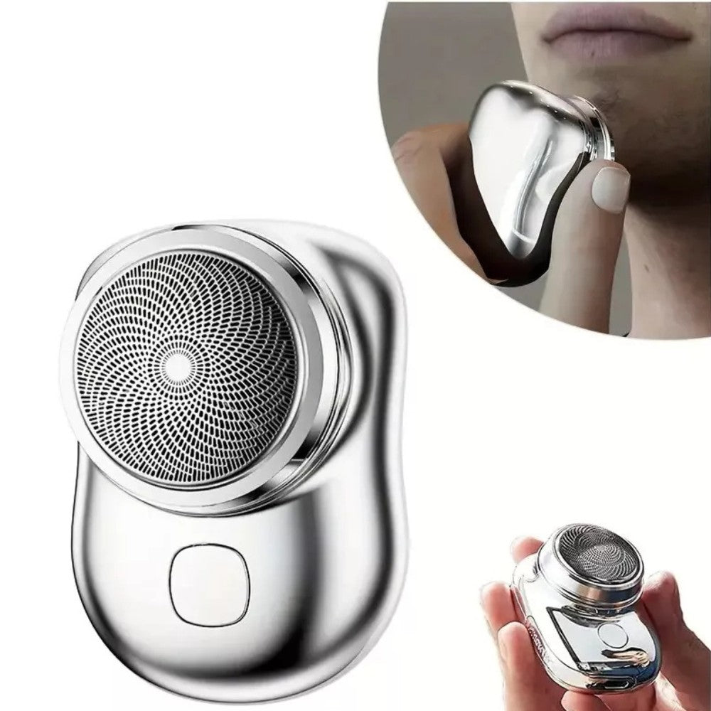 Mini Barbeador Elétrico Portátil Lavável Recarregável Usb Aparador de Barba Bols