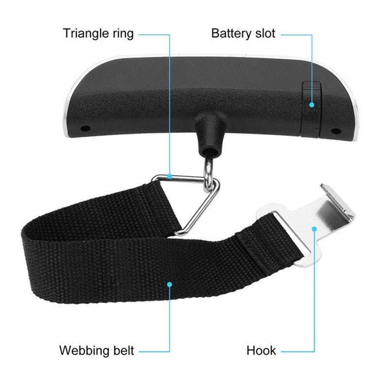 Balança portátil display digital lcd 110lb/50kg bagagem eletrônica suspensa m
