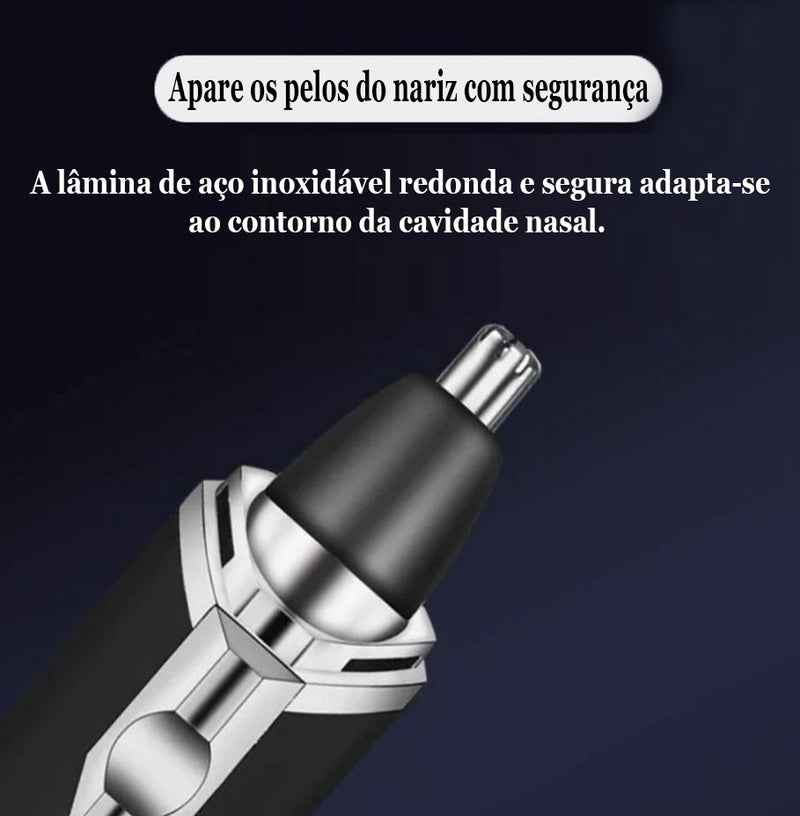 Aparador de Pelos e Depilador Kemei KM-6512, Para Nariz e Orelha, Elétrico e Por