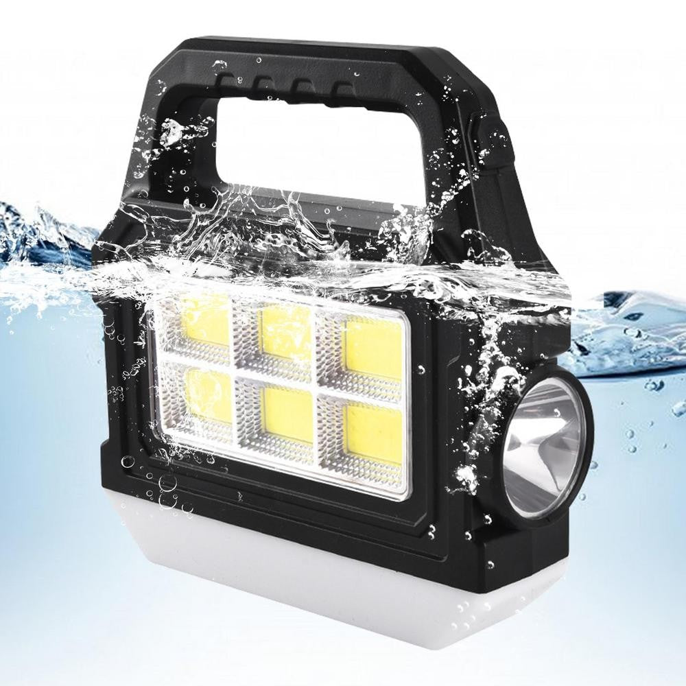 Lanterna solar cob, carregamento solar, recarregável, portátil, luz lateral, i