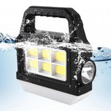 Lanterna solar cob, carregamento solar, recarregável, portátil, luz lateral, i