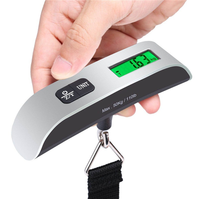 Balança portátil display digital lcd 110lb/50kg bagagem eletrônica suspensa m