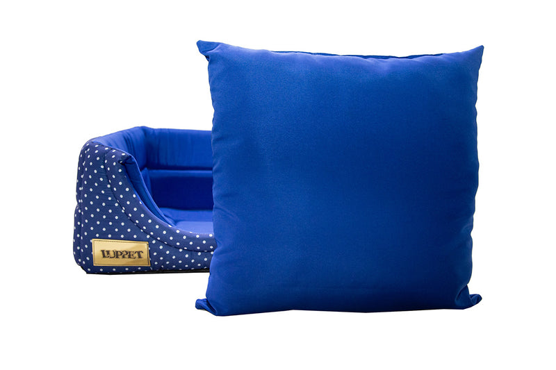 Cama Iglu e Toca Para Cachorro Luppet Luxo Azul Poa b2w Tamanho:M