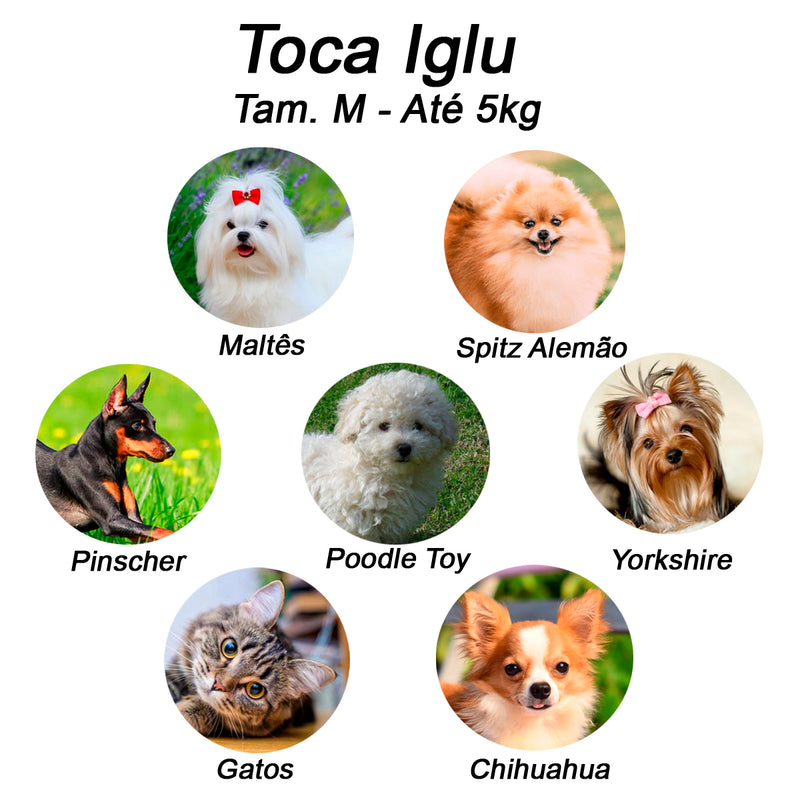 Cama Iglu e Toca Para Cachorro Luppet Luxo Azul Poa b2w Tamanho:M