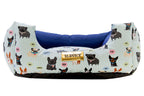 Cama para Cachorro Quadrada Impermeavel Luppet Azul Cachorrinho Tamanho:M