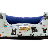 Cama para Cachorro Quadrada Impermeavel Luppet Azul Cachorrinho Tamanho:M