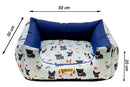 Cama para Cachorro Quadrada Impermeavel Luppet Azul Cachorrinho Tamanho:M